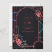 Arc de mariage floral néon romantique lumineux