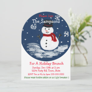 Invitation Arc de neige peint à la main PERSONNALISER