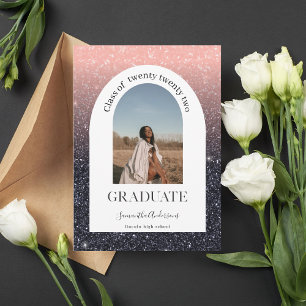 Invitation Arc de Parties scintillant moderne noir et rose Di