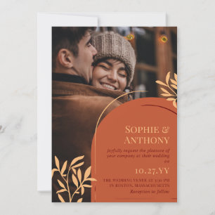 Invitation Arc de rouille verdure Photo Mariage de automne In