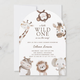 Invitation Arc de thème Safari pour Baby Shower Wild One