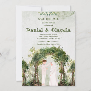 Invitation Arc de verdure sereine pour mariage islamique
