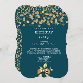 Invitation Arc d'or frais et frais simple fête d'anniversaire