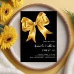 Invitation Arc d'or noir luxe Sweet 16<br><div class="desc">Un arrière - plan noir classique,  décoré d'un grand arc doré. Personnalisez et ajoutez un nom et des détails du parti.</div>