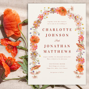 Invitation Arc Élegant de Fleurs Sauvages pour Mariage Automn