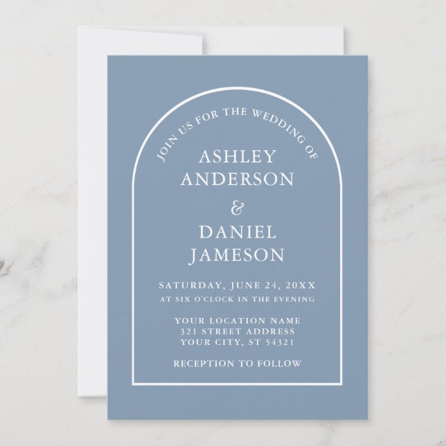 Invitation Arc élégant moderne Dusty Mariage (Devant)