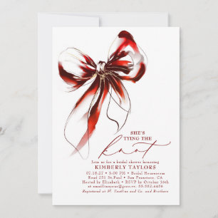 Invitation Arc élégant rouge et or pour une baby shower de ma