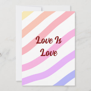 Invitation Arc-en bandes colorées pastel l'amour est amour fi