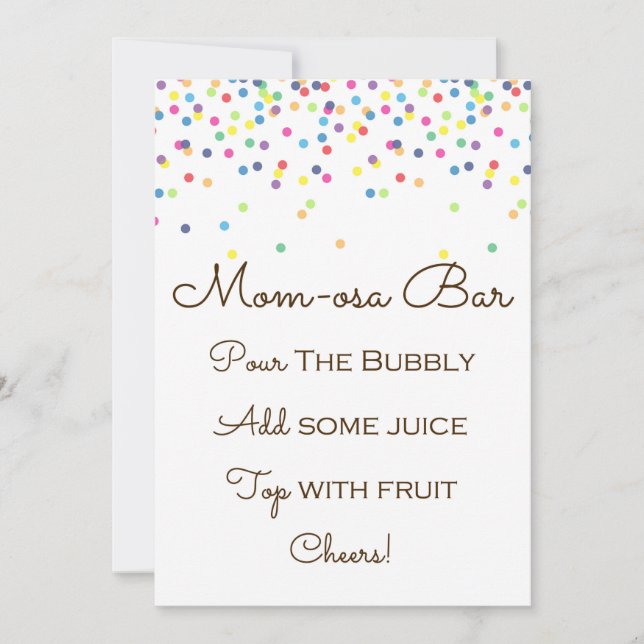 Invitation Arc en ciel Bébé Sprinted Table Sign Size 5x7" (Devant)