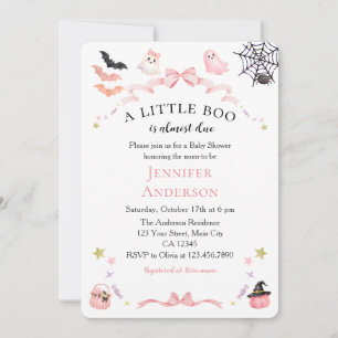 Invitation Arc-en-ciel Coquette Bow Un Petit Boo Est Presque