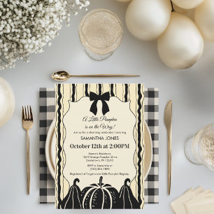 Invitation Arc-en-ciel de bébé Bow Bandes Citrouilles Genre N