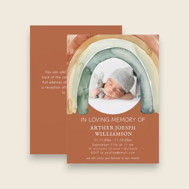 Invitation Arc-en-ciel de ton terre bébé funérailles (Créateur téléchargé)