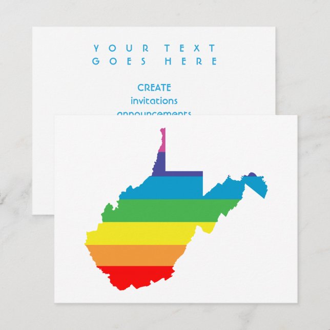Invitation arc-en-ciel de virginie occidentale (Devant / Derrière)