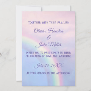 Invitation Arc en ciel d'espoir - pastel, mariage