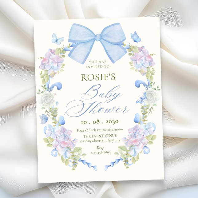 Invitation Arc-en-ciel floral ruban baby shower (Créateur téléchargé)