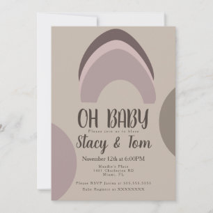 Invitation Arc-en-ciel Formes biologiques Baby shower de Bohê