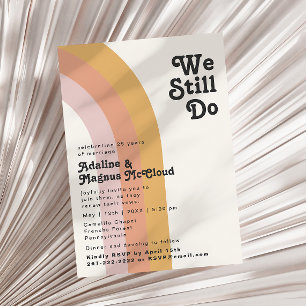 Invitation Arc-en-ciel moderne des années 70 Nous faisons enc