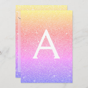 Invitation Arc-en-ciel Parties scintillant 13e Treize Anniver