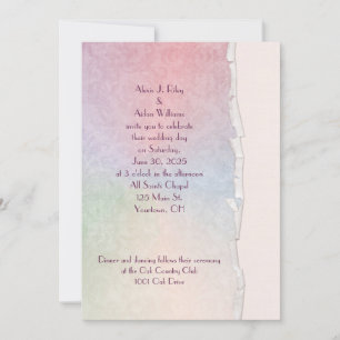 Invitation arc-en-ciel pastel de mariage bord déchiré