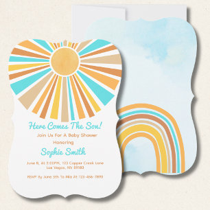 Invitation Arc-En-Ciel Rétro Sunshine Boho, Voici Le Fils