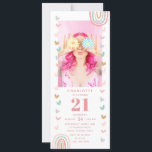 Invitation Arc en ciel rose 21e fête d'anniversaire de la pho<br><div class="desc">Pink Rainbow 21st Twenty One Modern Photo Anniversaire Invitations dispose d'une fille unique de vingt-et-unième anniversaire téléchargeable invitation de fête pour téléchargement numérique instantané. Parfait pour la famille et les amis invitations à votre fête. Téléchargez et envoyez-les à vos invités ou faites-les imprimer par la poste ou les deux. Mignonne,...</div>