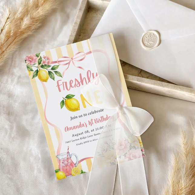 Invitation Arc-en-ciel Rose Jaune Citron Frais Premier Annive (Créateur téléchargé)