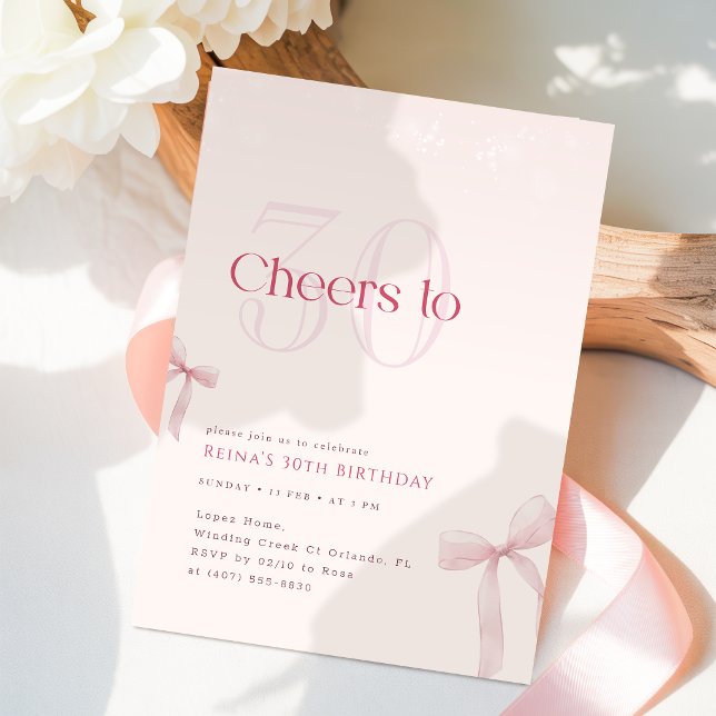 Invitation Arc-en-ciel Rose pour les Trente Ans (Créateur téléchargé)