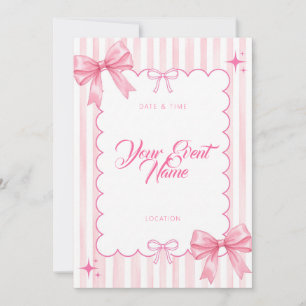 Invitation Arc en coquille rose scintillement rayure