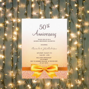 Invitation arc en or pour 50 ans de mariage