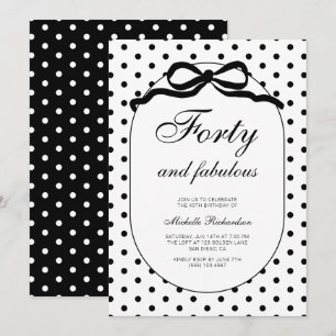 Invitation Arc-en-polka Forty et Merveilleux 40e Anniversaire