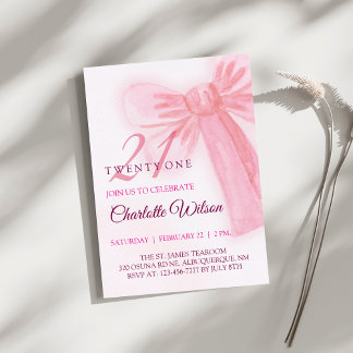 Invitation Arc en rose pâle Élégant Anniversaire de vingt-et-