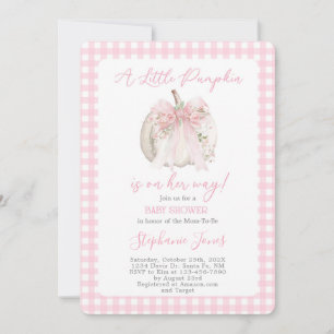 Invitation Arc en rose Un petit bébé citrouille Shower fille