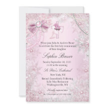 Arc en ruban Perle Rose Sainte Communion ou Baptêm