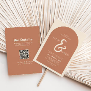 Invitation Arc en terre cuite Mariage officiel arrière et ava