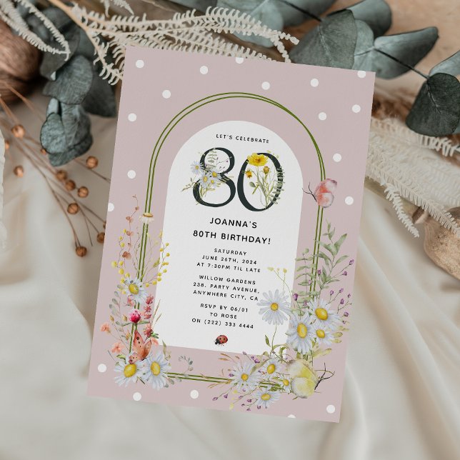 Invitation Arc Floral Botanique pour une fête d'anniversaire  (Créateur téléchargé)