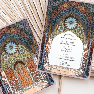 Invitation Arc floral gothique Art nouveau Mariage