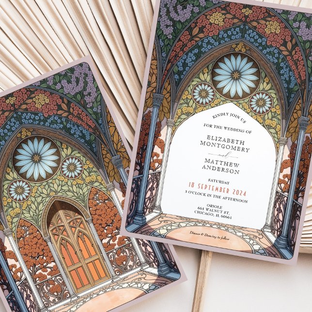 Invitation Arc floral gothique Art nouveau Mariage (Créateur téléchargé)