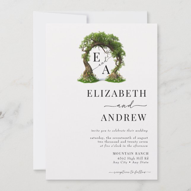 Invitation Arc floral | Mariage d'arborescence (Devant)