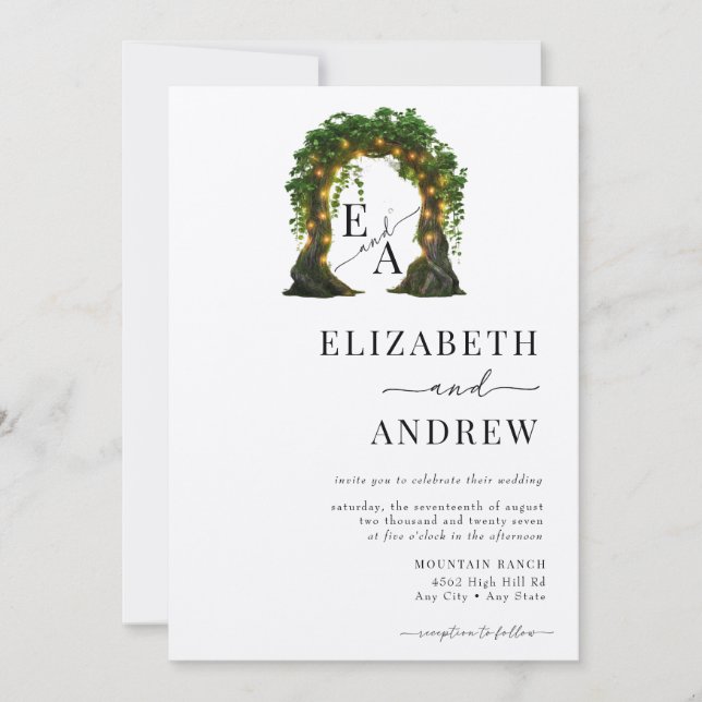Invitation Arc floral | Mariage d'arborescence (Devant)