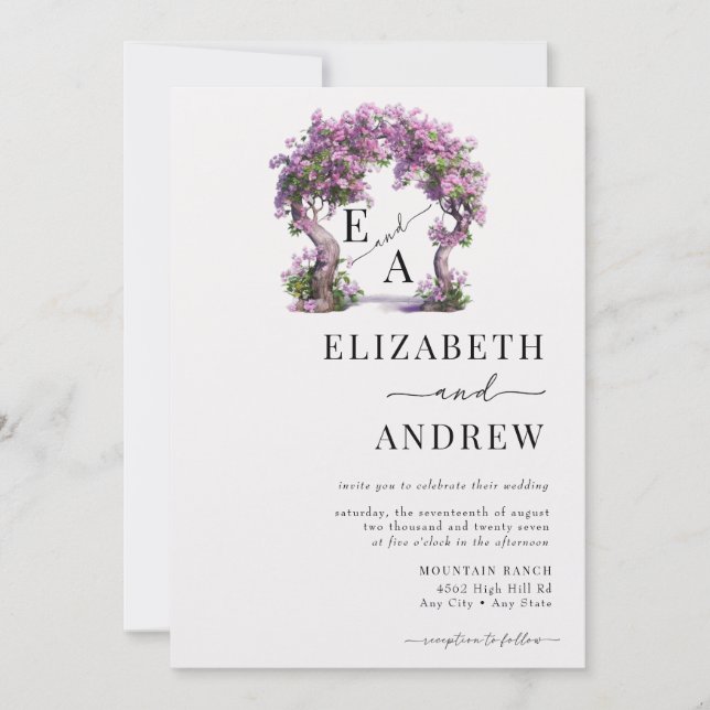 Invitation Arc floral | Mariage d'arborescence (Devant)