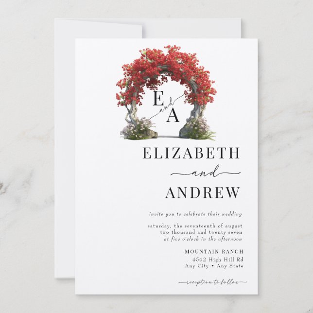 Invitation Arc floral | Mariage d'arborescence (Devant)