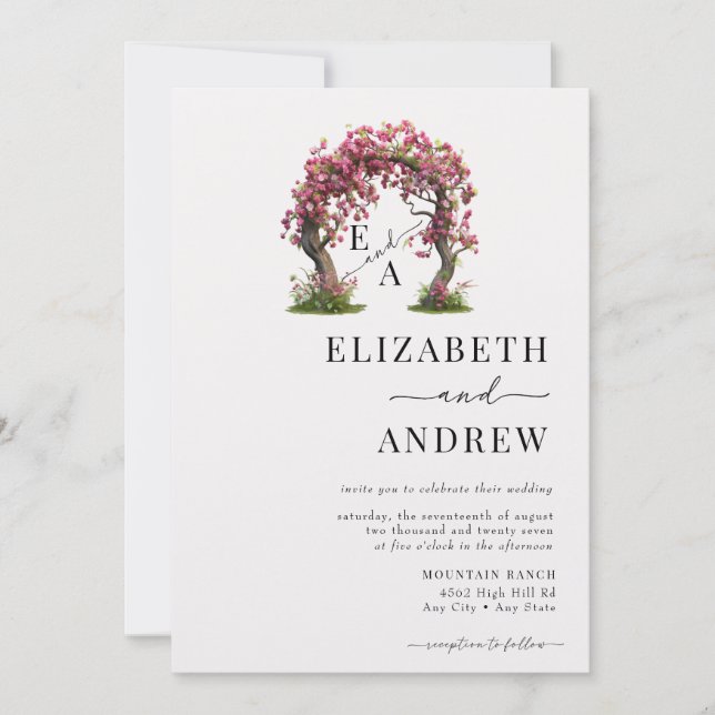 Invitation Arc floral | Mariage d'arborescence (Devant)