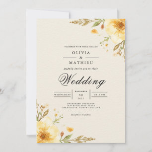 Invitation Arc Floral Or Whimsy Mariage