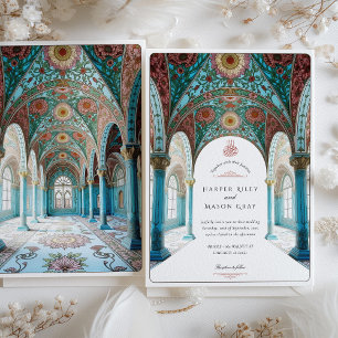 Invitation Arc Floral Orné & Dôme Mariage islamique