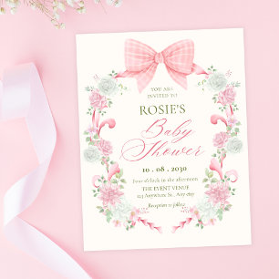 Invitation Arc floral pastel élégant pour baby shower