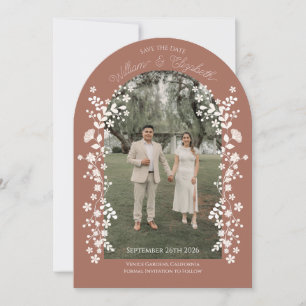 Invitation Arc floral romantique en terre cuite Enregistrer l