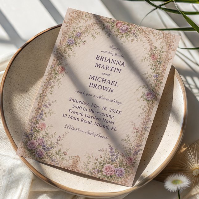 Invitation Arc floral vintage romantique (Créateur téléchargé)