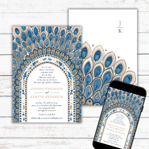 Invitation Arc gothique de Peacock   Mariage de monogramme