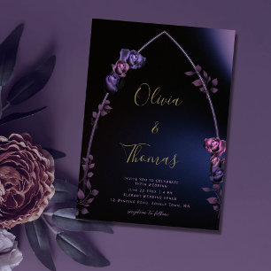 Invitation Arc gothique Moody Rose violet Mariage de script o