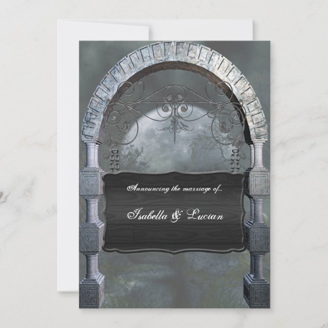 Invitation Arc gothique Plaque Vampire Goth Mariage (Devant)